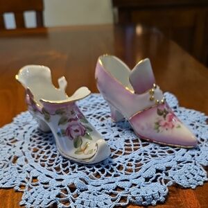 Vintage Limoges Floral Porcelain Women's Shoes
